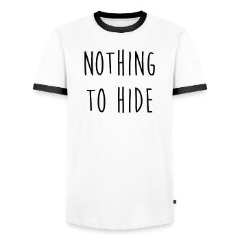 Nothing to Hide - T-shirt contrasté Homme - blanc/noir - Devant - AI Model Female 172 light (172cm) & AI Model Male 178 dark (178cm)