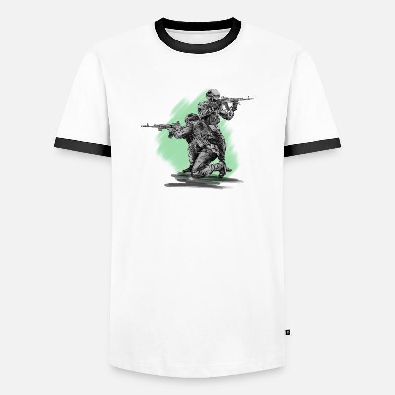 Special Forces - Men's Ringer Shirt - white/black