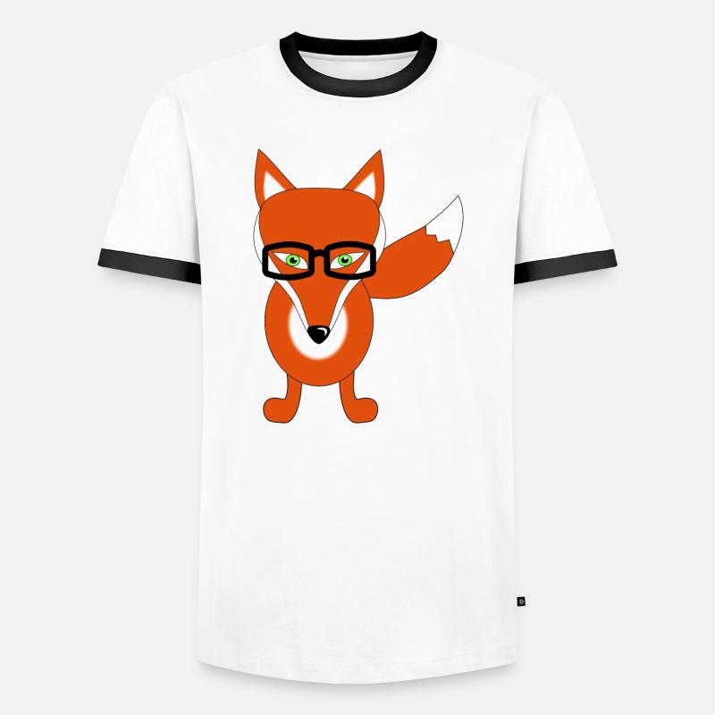 fuchs mit brille - Männer Kontrast-T-Shirt - Weiß/Schwarz