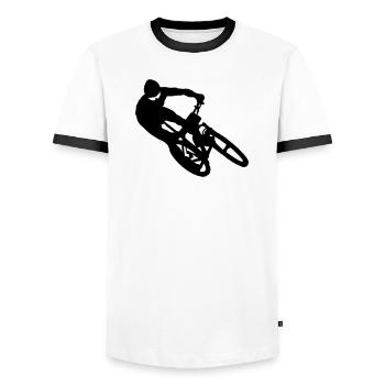 cycling - T-shirt contrasté Homme - blanc/noir - Devant - AI Model Female 172 light (172cm) & AI Model Male 178 dark (178cm)