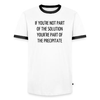 Quote / Gaming / Geek / Gamer / Computer / Game - Men's Ringer Shirt - white/black - Front - AI Model Female 172 light (172cm) & AI Model Male 178 dark (178cm)