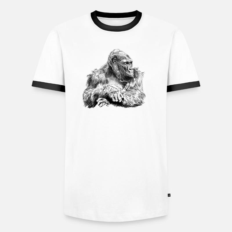 gorilla - Men's Ringer Shirt - white/black