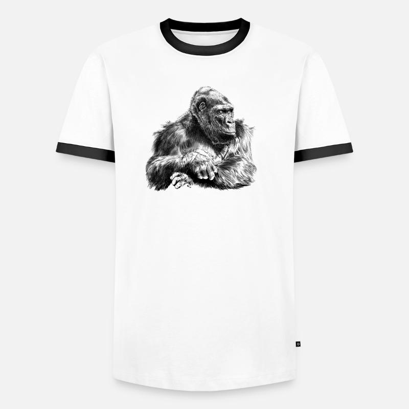 gorilla - Men's Ringer Shirt - white/black