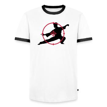 Taijiquan Tai-Chi Chuan Tai-Chi Tai Chi Chuan - Men's Ringer Shirt - white/black - Front - AI Model Female 172 light (172cm) & AI Model Male 178 dark (178cm)