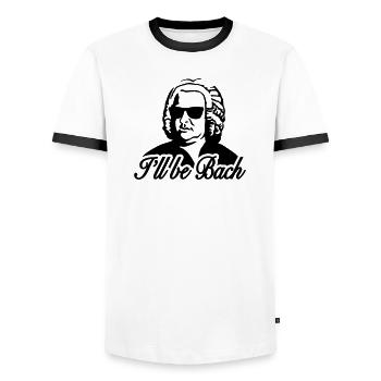 I'll be bach 2b - Männer Kontrast-T-Shirt - Weiß/Schwarz - Vorne - AI Model Female 172 light (172cm) & AI Model Male 178 dark (178cm)