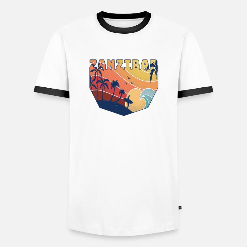 Surfer Design / Geschenk - Männer Kontrast-T-Shirt - Weiß/Schwarz