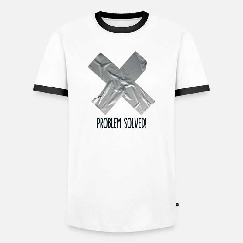 Problem Solved Duct tape - Men's Ringer Shirt - white/black