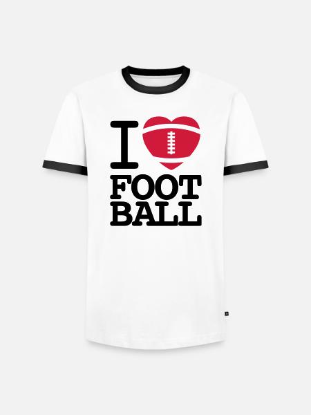 I love football - Herre kontrast-T-shirt - hvid/sort