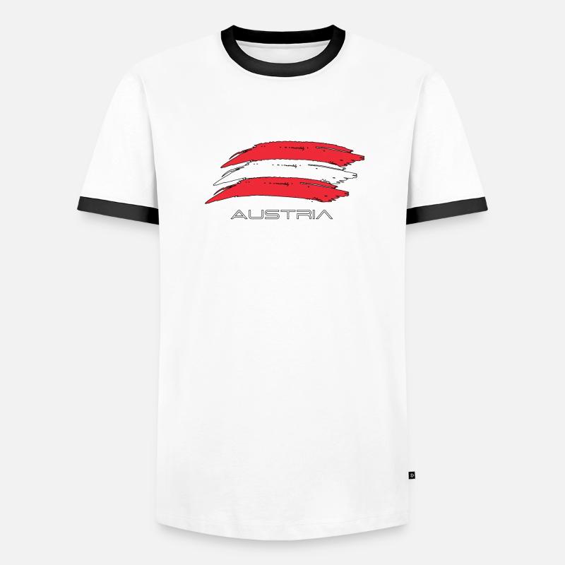 Austria - Männer Kontrast-T-Shirt - Weiß/Schwarz