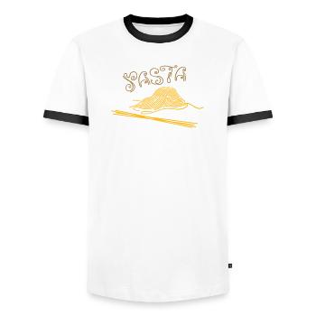 Pasta, italian food - Men's Ringer Shirt - white/black - Front - AI Model Female 172 light (172cm) & AI Model Male 178 dark (178cm)