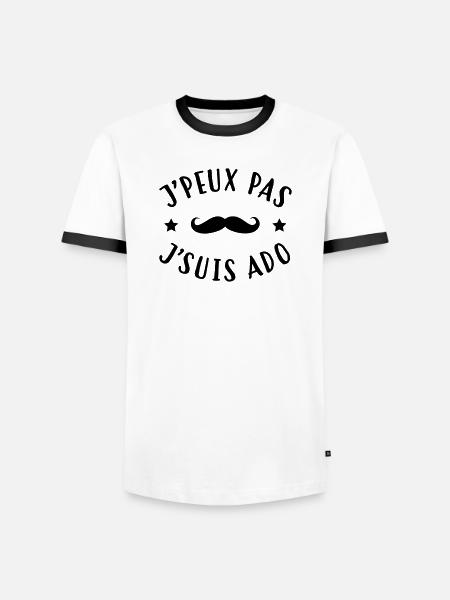 adolescent / enfant / ado / adolescente - T-shirt contrasté Homme - blanc/noir