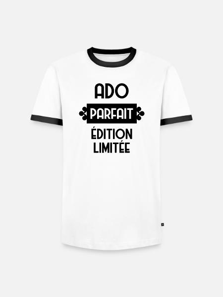 adolescent / enfant / ado / adolescente - T-shirt contrasté Homme - blanc/noir