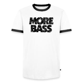 More bass (vintage / black) bass player bass player - Men's Ringer Shirt - white/black - Front - AI Model Female 172 light (172cm) & AI Model Male 178 dark (178cm)