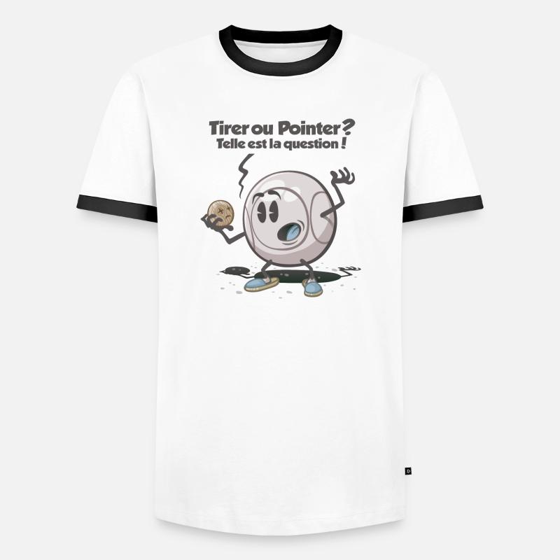 Tirer ou pointer - Männer Kontrast-T-Shirt - Weiß/Schwarz