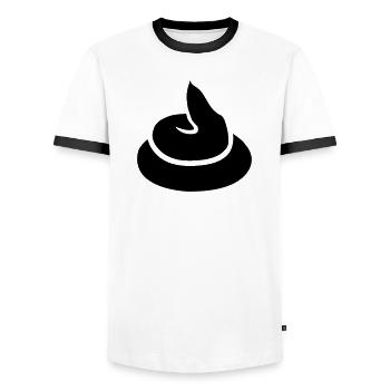 Scheißhaufen - Männer Kontrast-T-Shirt - Weiß/Schwarz - Vorne - AI Model Female 172 light (172cm) & AI Model Male 178 dark (178cm)