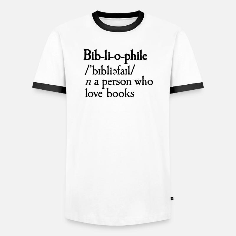 Bibliophile dictionary definition - Men's Ringer Shirt - white/black