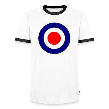 Mod Target Bullseye - Men's Ringer Shirt - white/black - Front - AI Model Female 172 light (172cm) & AI Model Male 178 dark (178cm)