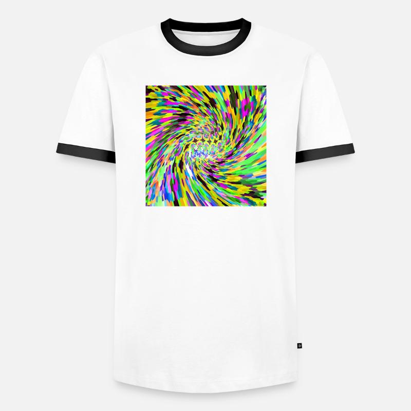 Psychedelic vortex - Men's Ringer Shirt - white/black