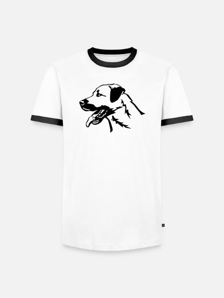 Kangal head - Men's Ringer Shirt - white/black