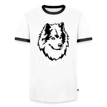 Eurasian head - Men's Ringer Shirt - white/black - Front - AI Model Female 172 light (172cm) & AI Model Male 178 dark (178cm)
