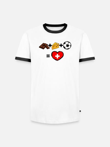 Switzerland National Football Team Soccer Fan Team - Men's Ringer Shirt - white/black