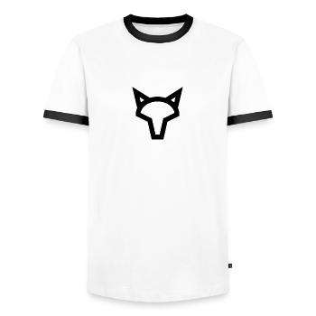 Logo Fox - T-shirt contrasté Homme - blanc/noir - Devant - AI Model Female 172 light (172cm) & AI Model Male 178 dark (178cm)