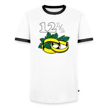 Parsley Wedding , 12,5 Years Wedding Anniversary (25) - Men's Ringer Shirt - white/black - Front - AI Model Female 172 light (172cm) & AI Model Male 178 dark (178cm)