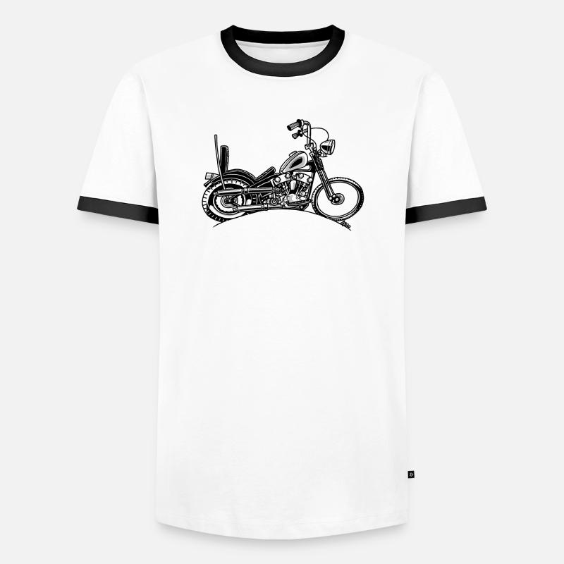 0906 chopper knucklehead - Men's Ringer Shirt - white/black