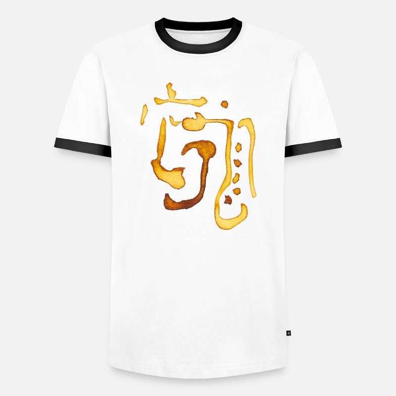 Indians pattern - Men's Ringer Shirt - white/black
