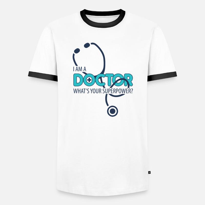 Ich bin ein Arzt - Männer Kontrast-T-Shirt - Weiß/Schwarz