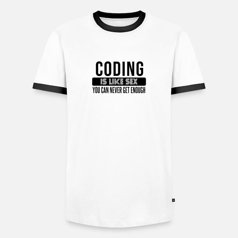 Coding Statement – Provokantes Entwicklerdesign - Männer Kontrast-T-Shirt - Weiß/Schwarz