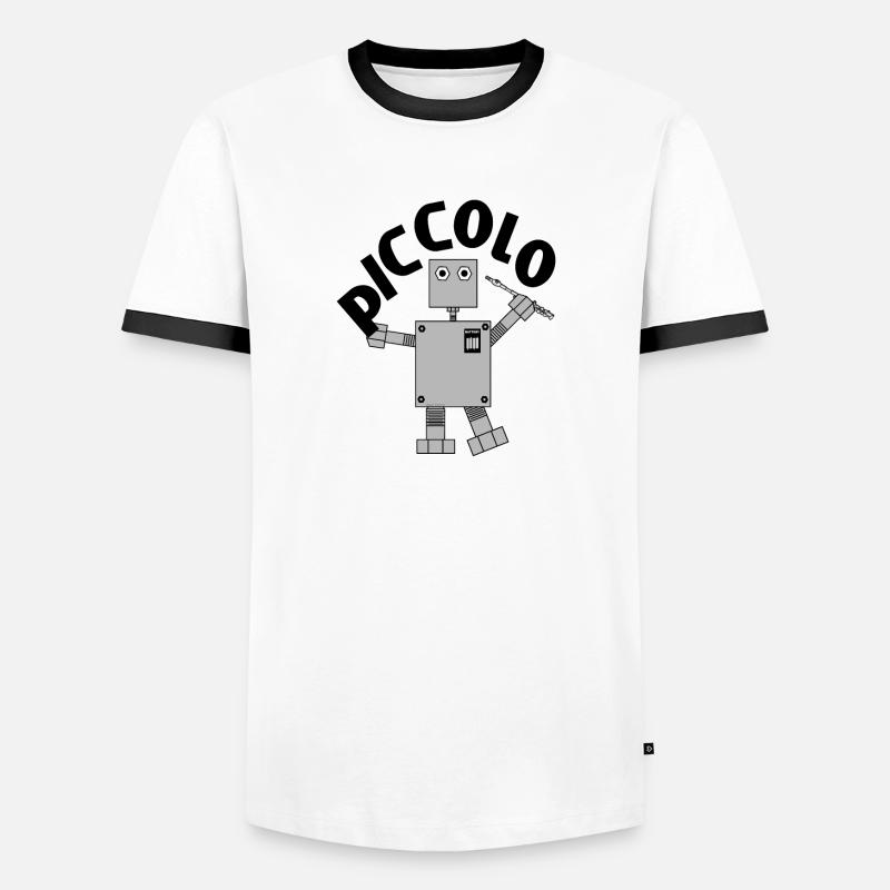 Piccolo Robotertext - Männer Kontrast-T-Shirt - Weiß/Schwarz