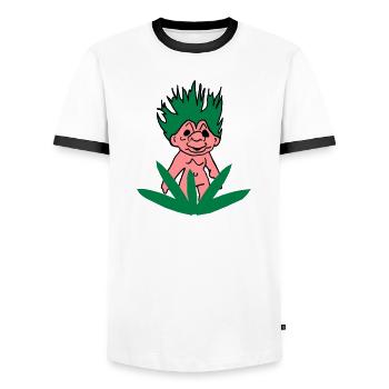 Troll Dich raus! - Männer Kontrast-T-Shirt - Weiß/Schwarz - Vorne - AI Model Female 172 light (172cm) & AI Model Male 178 dark (178cm)