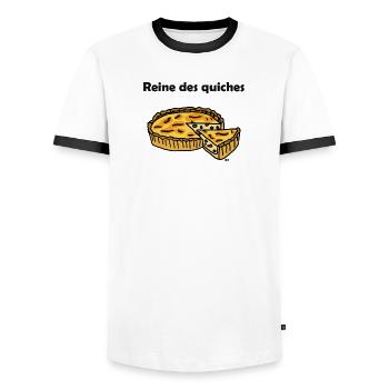 MOŠ quiches couleurs - T-shirt contrasté Homme - blanc/noir - Devant - AI Model Female 172 light (172cm) & AI Model Male 178 dark (178cm)