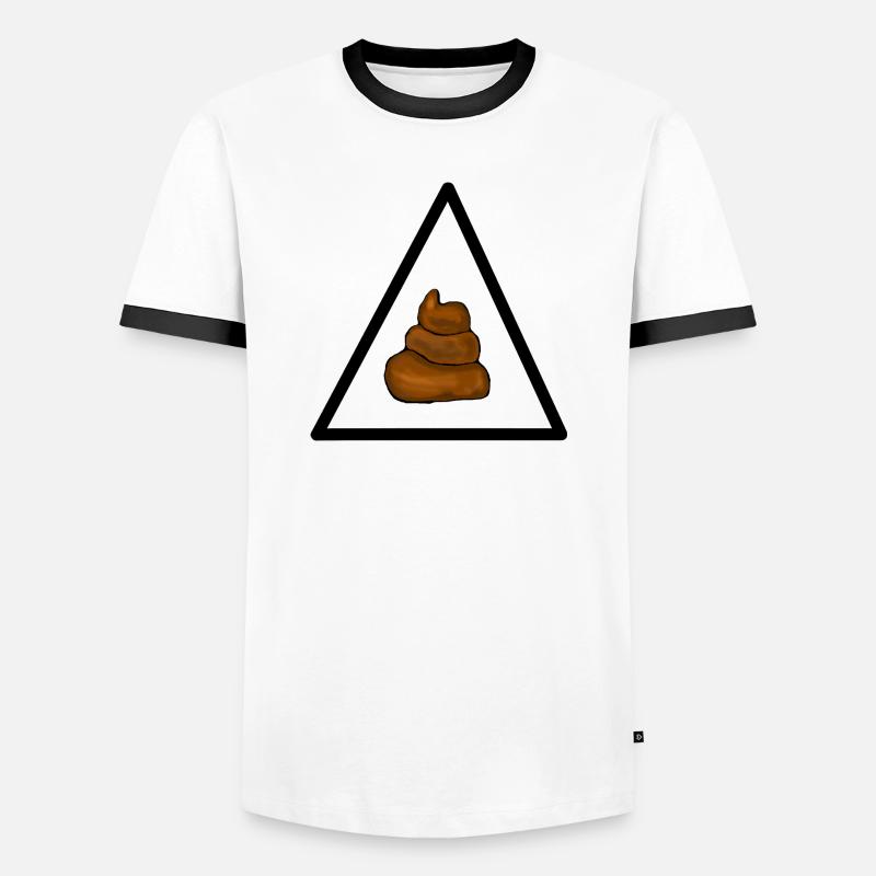 Warning shit, attention shit - Men's Ringer Shirt - white/black