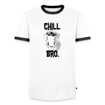 Chill Bro Nasenaffe Geschenk - Männer Kontrast-T-Shirt - Weiß/Schwarz - Vorne - AI Model Female 172 light (172cm) & AI Model Male 178 dark (178cm)