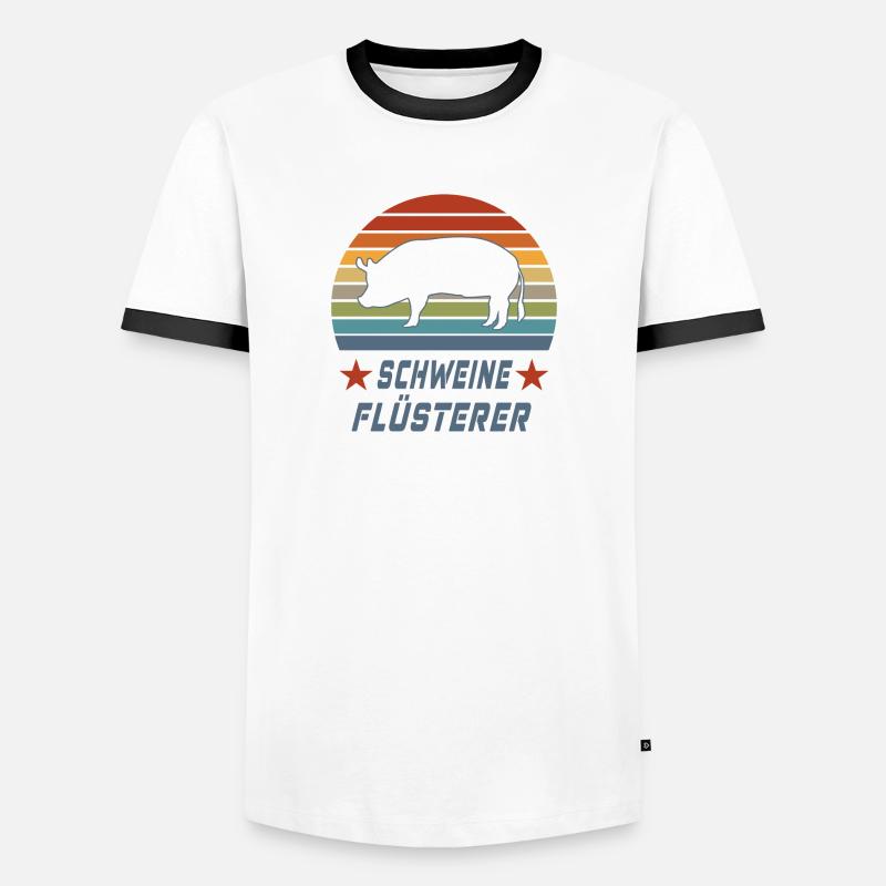 Schweine Flüsterer Design / Geschenkidee - Männer Kontrast-T-Shirt - Weiß/Schwarz