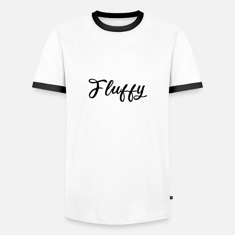 Fluffy Script Glitzer Schriftzug - Männer Kontrast-T-Shirt - Weiß/Schwarz