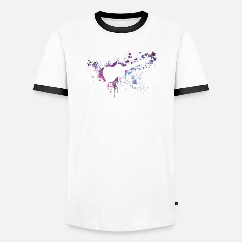 ukulele splash - Men's Ringer Shirt - white/black