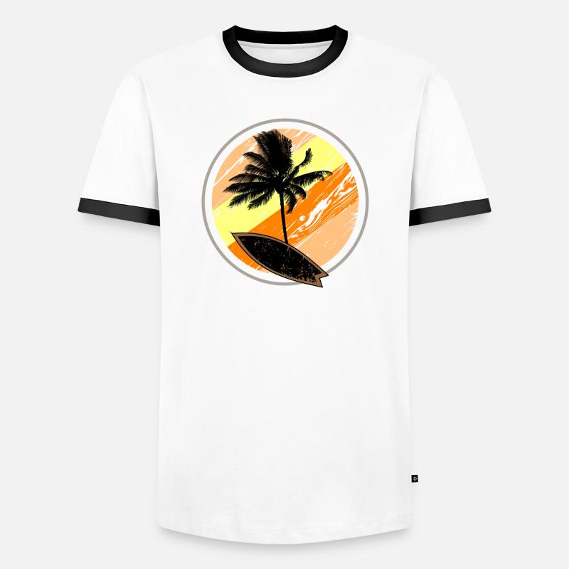 Beach Surf Sun - Men's Ringer Shirt - white/black