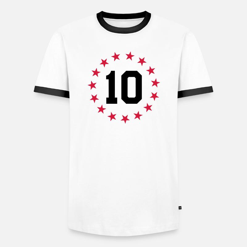 Number 10 - Men's Ringer Shirt - white/black