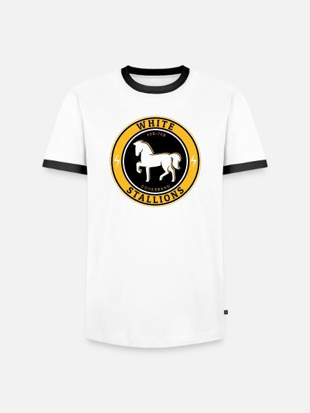 Étalons blancs - T-shirt contrasté Homme - blanc/noir