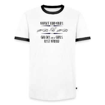 Galgos rennend - Männer Kontrast-T-Shirt - Weiß/Schwarz - Vorne - AI Model Female 172 light (172cm) & AI Model Male 178 dark (178cm)