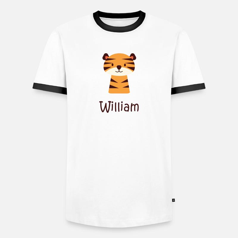 William - Männer Kontrast-T-Shirt - Weiß/Schwarz