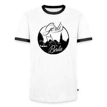 Görli Görlitzer Park - Männer Kontrast-T-Shirt - Weiß/Schwarz - Vorne - AI Model Female 172 light (172cm) & AI Model Male 178 dark (178cm)