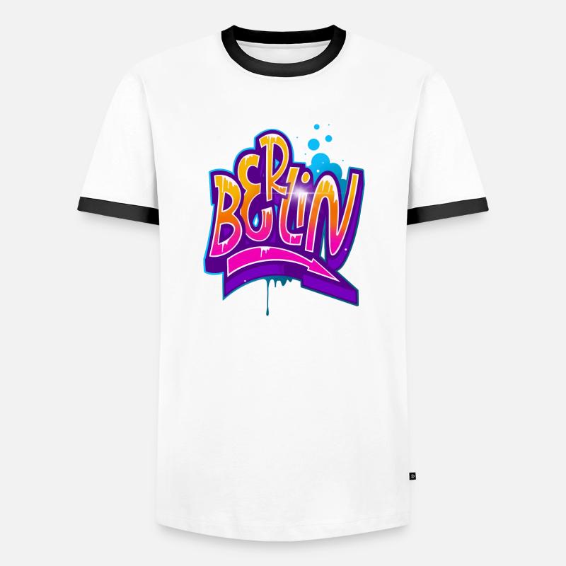 Berlin graffiti - Men's Ringer Shirt - white/black
