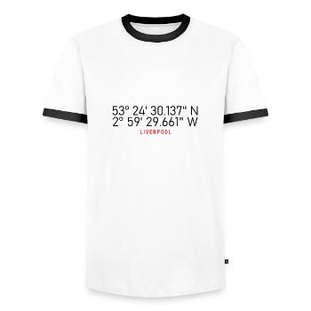 Coordonnées de Liverpool - T-shirt contrasté Homme - blanc/noir - Devant - AI Model Female 172 light (172cm) & AI Model Male 178 dark (178cm)