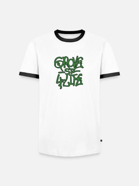 Grove Street - - San Andreas - Männer Kontrast-T-Shirt - Weiß/Schwarz