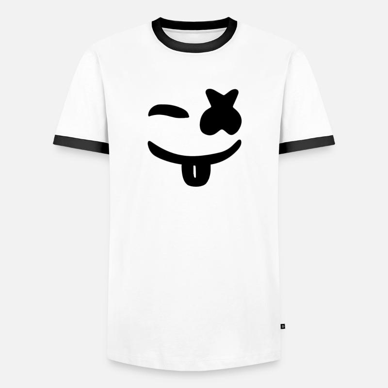 Marshmello - Männer Kontrast-T-Shirt - Weiß/Schwarz