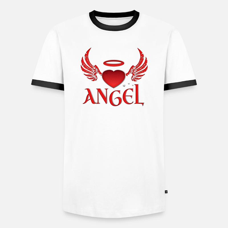 Angel & Devil - Men's Ringer Shirt - white/black